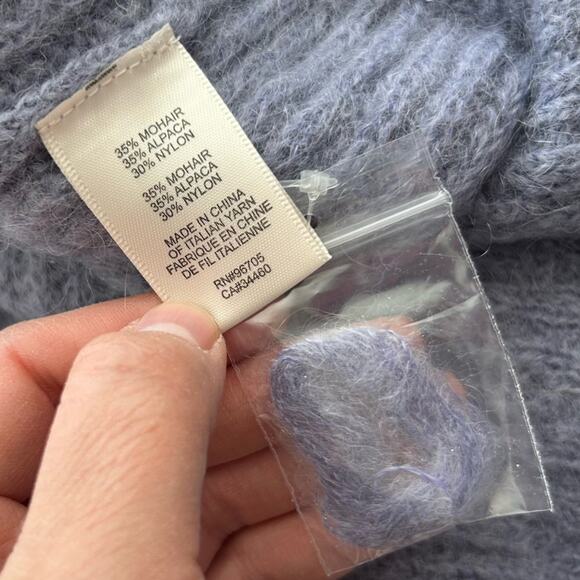 Rebecca Taylor Light Lilac Purple Mohair Alpaca Blend Textured Cowl Neck Sweater - Picture 5 of 6